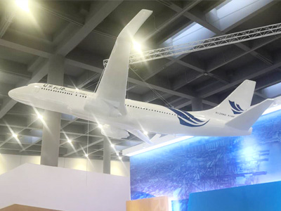  山東臨沂展碩雕塑公司2020年3月玻璃鋼雕塑作品 展廳飛機